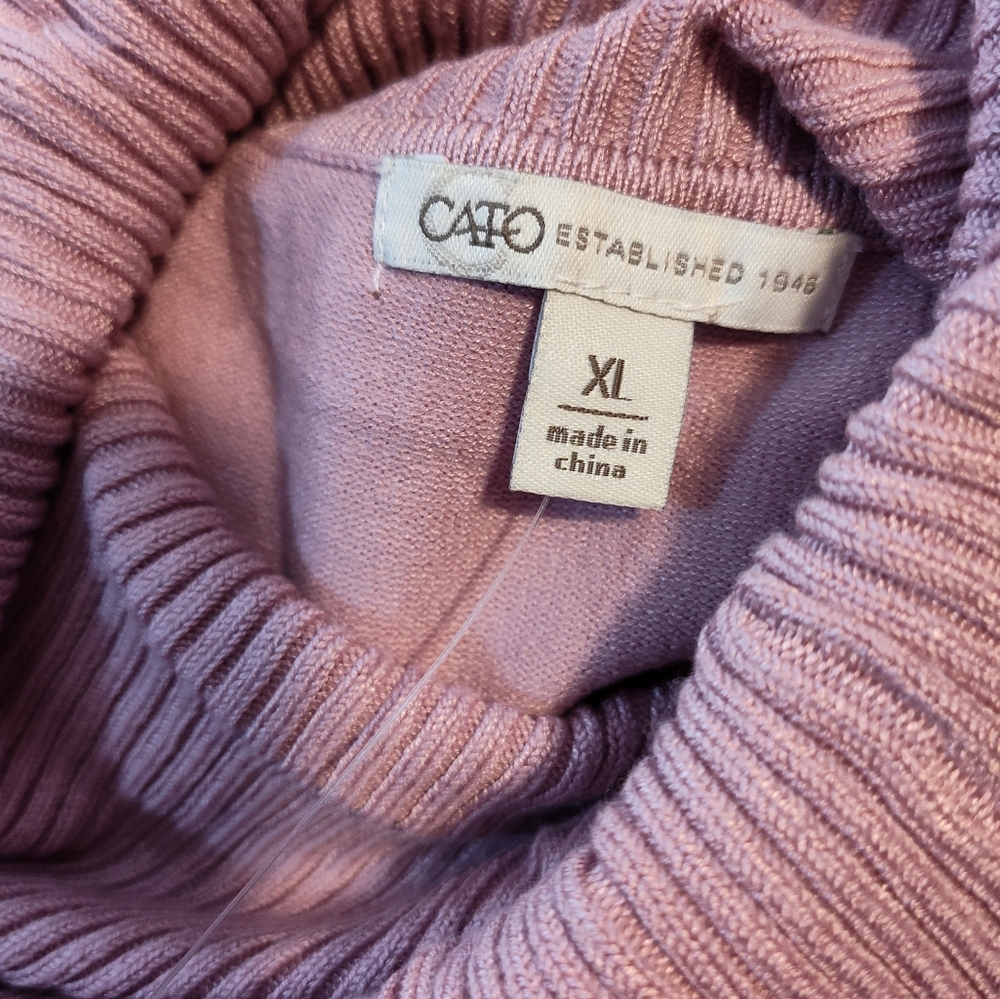 Women's Dawn Pink Turtleneck Sweater - Picture 2 of 4